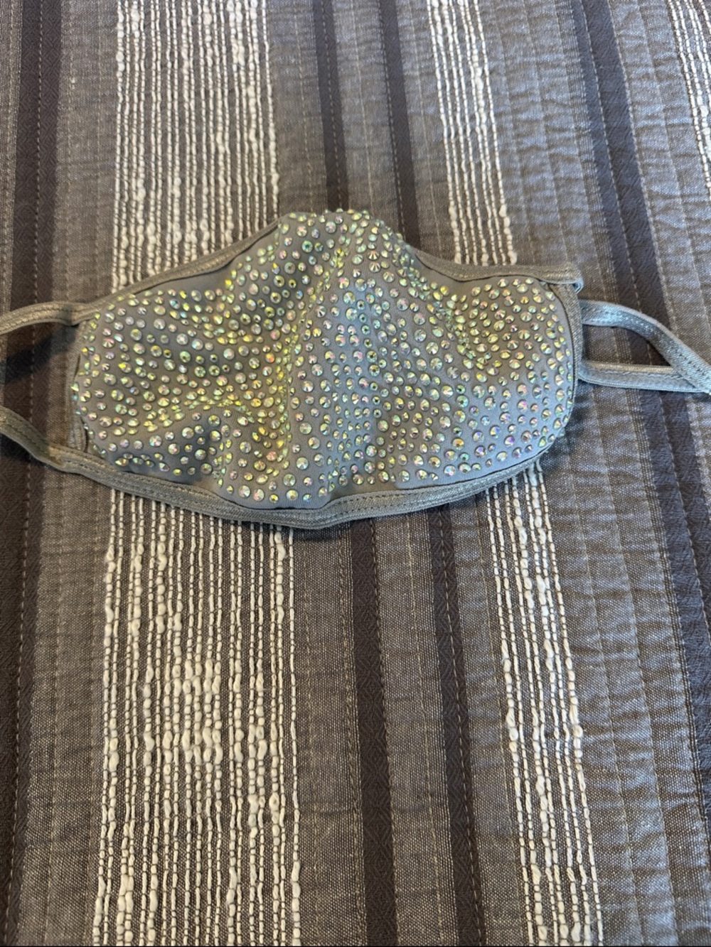 NWOT Rhinestone Embellished Gray Women's Face Mask